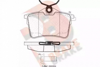 R BRAKE rb1895 -  Комплект тормозных колодок, дисковый тормоз